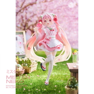 Figure Vocaloid - Hatsune Miku PVC Statue Newley Written Sakura Miku Japanese Cafe Ver. Reissue 18 cm