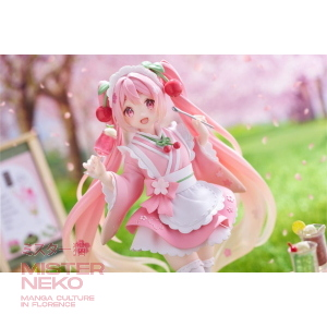Figure Vocaloid - Hatsune Miku PVC Statue Newley Written Sakura Miku Japanese Cafe Ver. Reissue 18 cm