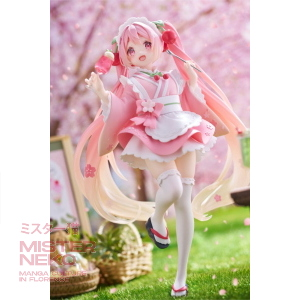 Figure Vocaloid - Hatsune Miku PVC Statue Newley Written Sakura Miku Japanese Cafe Ver. Reissue 18 cm