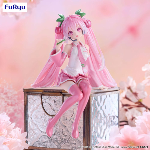 Figure Vocaloid - Hatsune Miku - PVC Statue Noodle Stopper Sakura Miku 2024 Pearl Color Ver. 15 cm 