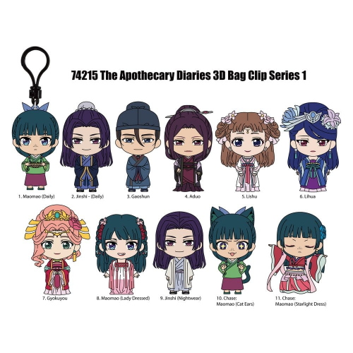 The Apothecary Diaries 3D Foam Bag Clips Serie 1 (una bustina random) _ Arrivo Stimato GENNAIO 2027